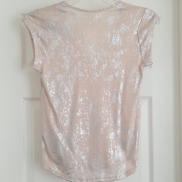 NWT H&M pink and silver knit shirt XS - Picture 2 of 5